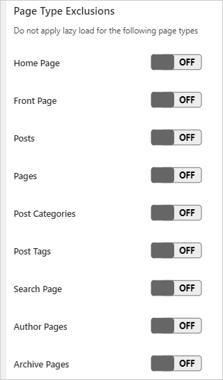 Page Type Exclusions