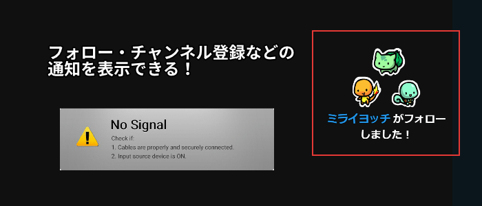 通知を画面表示