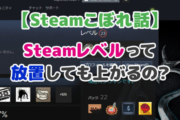 【Steamこぼれ話】Steamレベルって放置しても上がるの？実体験を紹介！