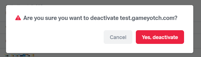 「Yes, deactivate」をクリック